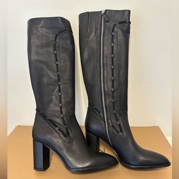 Sylven New York straps tall leather boot in black Sz 11, new in box - Picture 5 of 13